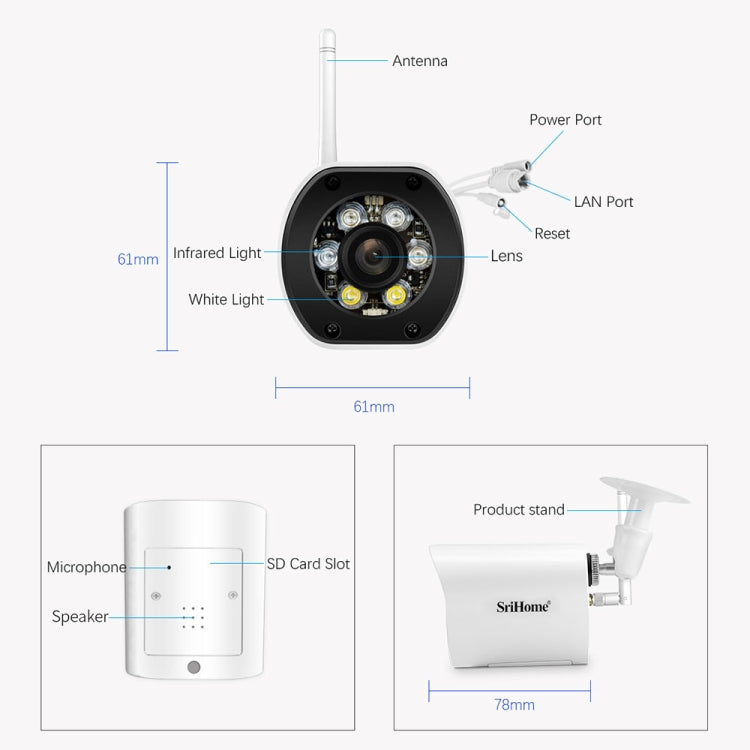 SriHome SH034C 4.0MP AI Humanoid Tracking WiFi Outdoor Surveillance Camera SriHome SH034C 4.0MP AI Humanoid Tracking WiFi Outdoor Surveillance Camera